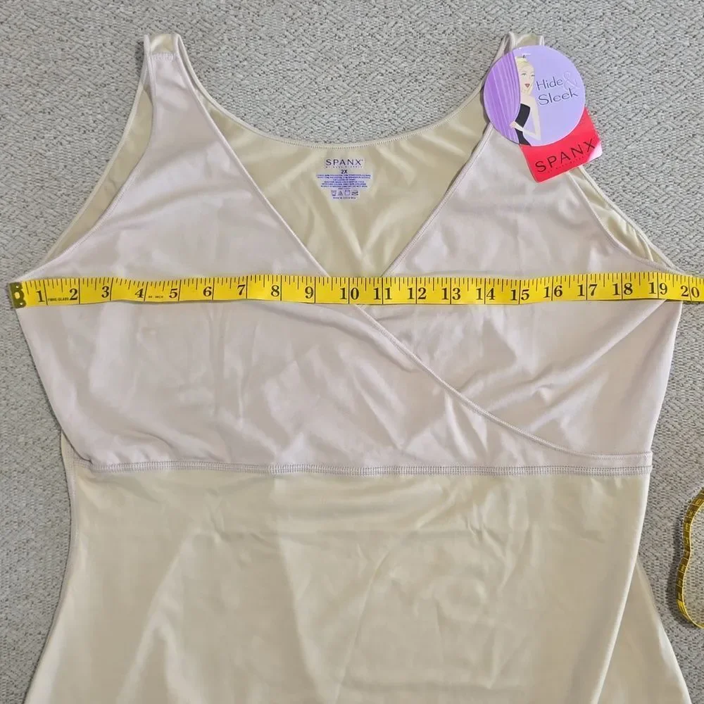 Spanx Hide And Sleek Tan Criss Cross Cami Shapewear - Size 2X